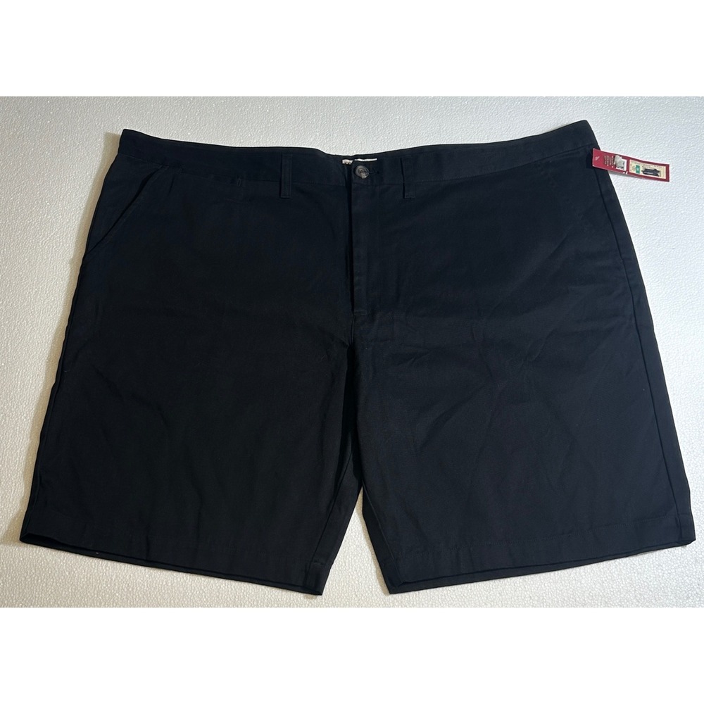 Merona Men Black Flat Front Chino‎ Shorts Size 50 Cotton Casual Everyday